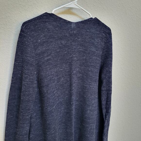 Talbots Cardigan Sweater Womens Medium Blue Open Front Fringe Casual Layering - Picture 10 of 11